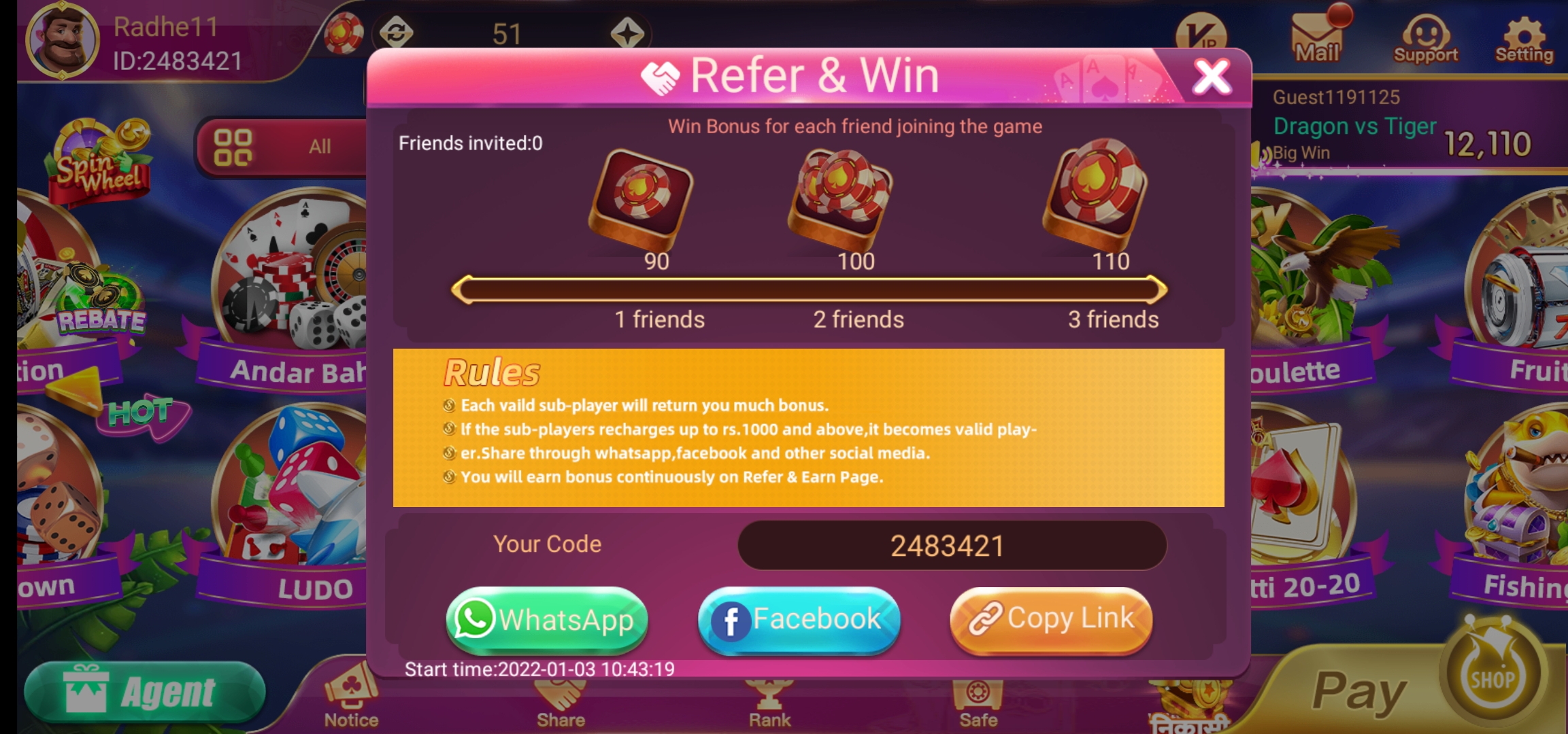 Ace Rummy Refer Earn 